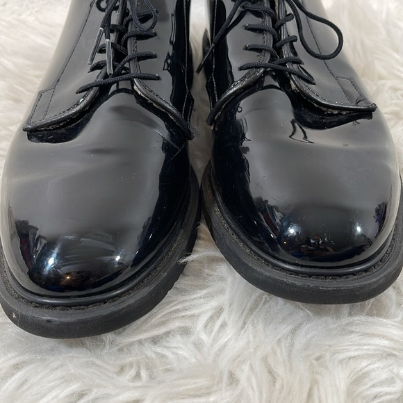 BATES LITES High Gloss Patent Leather Black Oxford Military Dress Shoes Size 8.5 - Picture 3 of 12